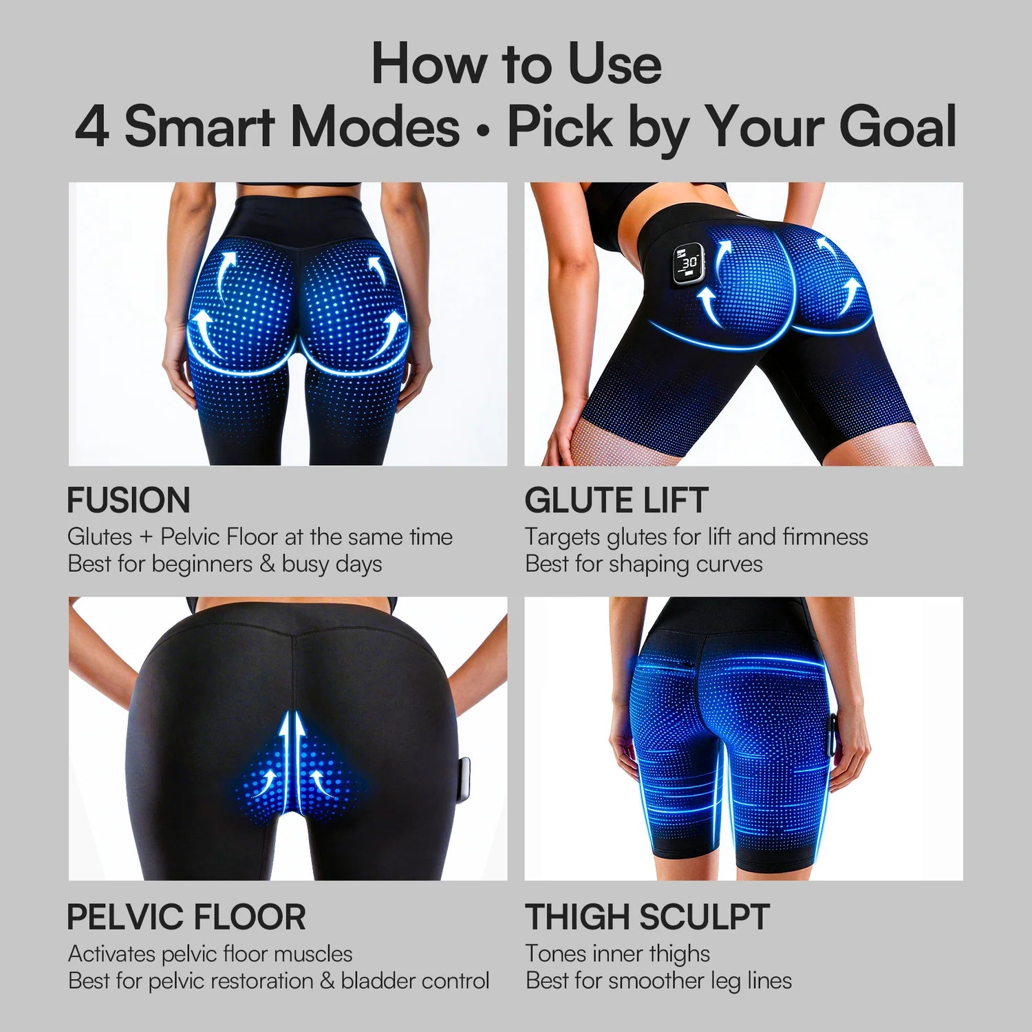 NAIA Recovery Pulse EMS Toning Shorts Advanced Pelvic Health & Glute Toner
